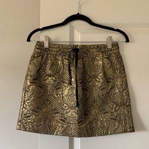 Zadig & Voltaire Gold Brocade Mini Skirt